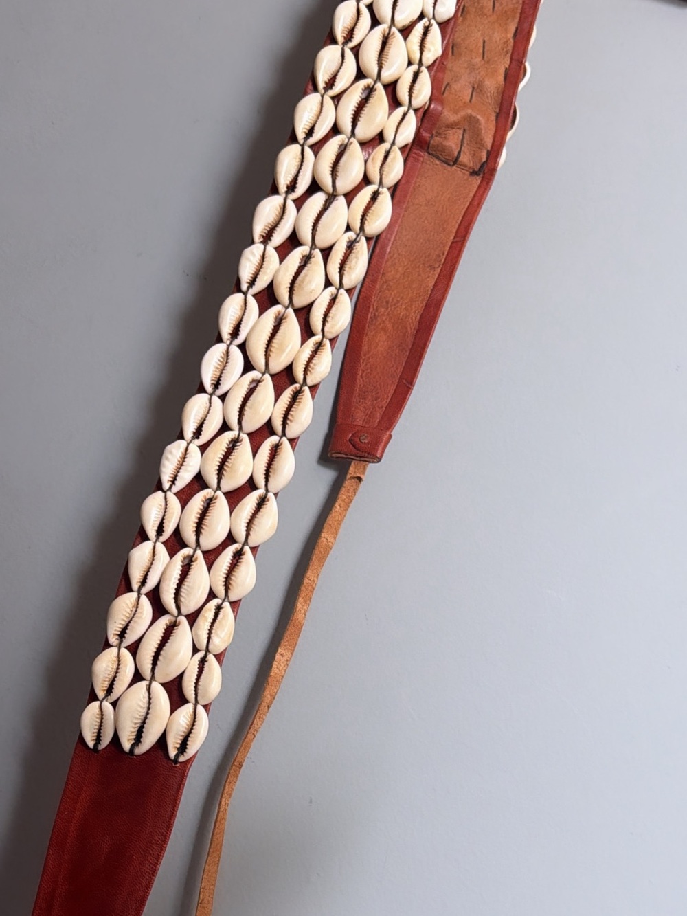 Cowry Shell Leather Tassel Belt | Extra Long Statement Wrap Belt